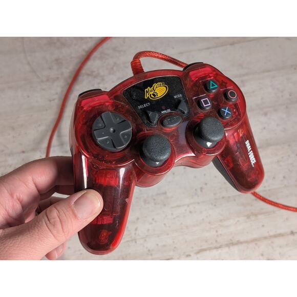Mad Catz Dual Force Controller 8016 Translucent Red Clear for PS2 Playstation 2 - Picture 2 of 7